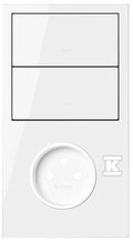 Panel 2-krotny: 1 gniazdo + 2 klawisze, biały, SIMON100