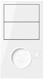 Panel 2-krotny: 1 gniazdo + 2 klawisze, biały, SIMON100