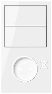 Panel 2-krotny: 1 gniazdo + 2 klawisze, biały, SIMON100