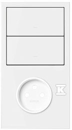 Panel 2-krotny: 1 gniazdo + 2 klawisze, biały mat, SIMON100