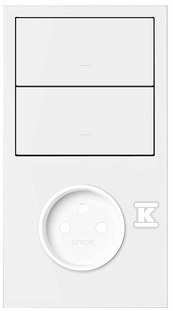 Panel 2-krotny: 1 gniazdo + 2 klawisze, biały mat, SIMON100