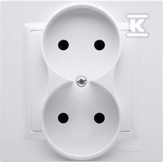 Gniazdo wtyczkowe bez uziemienia podwójne MONOBLOCK (moduł) 16A, 250V~, zaciski śrubowe, białe *Kompletne - nie do ramek biały Simon10