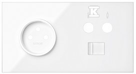 Panel 2-krotny: 1 gniazdo + 1 TV + 1 RJ45, biały, SIMON100