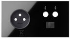 Panel 2-krotny: 1 gniazdo + 1 TV + 1 RJ45, czarny, SIMON100