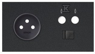 Panel 2-krotny: 1 gniazdo + 1 TV + 1 RJ45, czarny mat, SIMON100