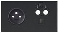 Panel 2-krotny: 1 gniazdo + 1 TV + 1 RJ45, czarny mat, SIMON100