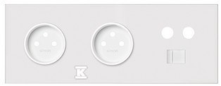 Panel 3-krotny: 2 gniazda + 1 TV + 1 RJ45, biały mat, SIMON100