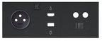 Panel 3-krotny: 1 gniazdo + 1 HDMI + 1 USB + 1 TV + 1 RJ45, czarny mat, SIMON100