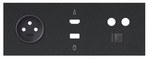 Panel 3-krotny: 1 gniazdo + 1 HDMI + 1 USB + 1 TV + 1 RJ45, czarny, SIMON100