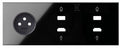 Panel 3-krotny: 1 gniazdo + 1 HDMI + 1 USB + 1 HDMI + 1 USB, czarny, SIMON100