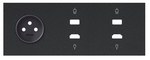 Panel 3-krotny: 1 gniazdo + 1 HDMI + 1 USB + 1 HDMI + 1 USB, czarny, SIMON100