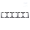 Ramka 5-krotna - uniwersalna poziom i pion, stal inox, BASIC NEOS