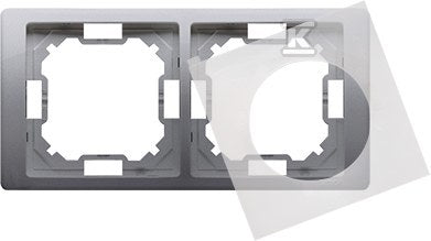 Ramka 2-krotna do wersji bryzgoszczelnej IP44 z kompletem uszczelek, stal inox, BASIC NEOS