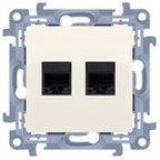 Gniazdo komputerowe podwójne RJ45 kategoria 5e (moduł, beż Simon10