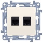 Gniazdo komputerowe podwójne RJ45 kategoria 5e (moduł, beż Simon10
