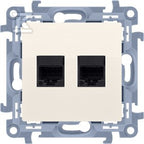 Gniazdo komputerowe podwójne RJ45 kategoria 6 ekranowane (moduł), beż Simon10