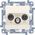 Gniazdo antenowe R-TV-DATA (moduł) częstotliwość dla wejścia 5-862 MH z. Tłum: R-14 dB, TV-10 dB, DATA -3 dB, beż Simon10