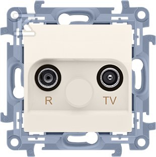 Gniazdo antenowe R-TV przelotowe (moduł) tłum. TV i R: 10 dB, beż Simon10