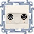 Gniazdo antenowe R-TV przelotowe (moduł) tłum. TV i R: 10 dB, beż Simon10
