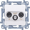 Gniazdo antenowe R-TV-SAT przelotowe (moduł) tłum.SAT -8 dB, TV-10 dB, R-12 dB, biały Simon10