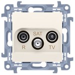 Gniazdo antenowe R-TV-SAT przelotowe (moduł) tłum.SAT -8 dB, TV-10 dB, R-12 dB, biały Simon10