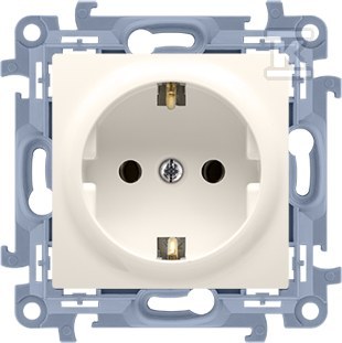 Gniazdo wtyczkowe Schuko pojedyncze (moduł) 16 A, 250 V~, zaciski śrubowe, beż Simon10