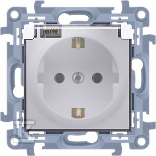 Gniazdo wtyczkowe Schuko do wersji IP44 z uszczelką - klapka transparetna (moduł) 16 A, 250 V~, zaciski śrubowe, biały Simon10