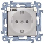 Gniazdo wtyczkowe Schuko do wersji IP44 z uszczelką - klapka transparetna (moduł) 16 A, 250 V~, zaciski śrubowe, biały Simon10