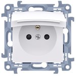 Gniazdo komputerowe pojedyncze RJ45 kategoria 6, ekranowane z przesłoną przeciwkurzową (moduł): Jasnoszary mat, SIMON55