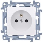Gniazdo wtyczkowe z uziemieniem pojedyncze z przesłonami torów prądowych (moduł) 16A, 250V~, szybkozłącza, krem, SIMON10