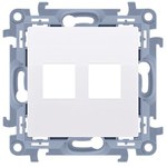 Pokrywa gniazd teleinformatycznych na Keystone płaska podwójna (moduł): Aluminium mat, SIMON55