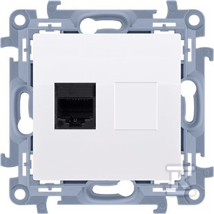 Gniazdo telefoniczne pojedyncze RJ12 (moduł), biały Simon10