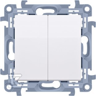 Łącznik świecznikowy z podświetleniem LED i do wersji IP44 (moduł) 10 AX, 250 V~, zaciski śrubowe.