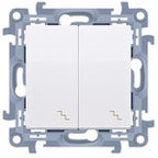 Łącznik schodowy podwójny z podświetleniem LED (moduł) 10AX, 250V~, zaciski śrubowe, stal inox, BASIC MODUŁ