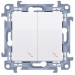 Łącznik schodowy podwójny z podświetleniem LED (moduł) 10AX, 250V~, zaciski śrubowe, krem, SIMON10