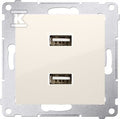 Ładowarka 2 x USB (moduł), 2.1 A, 5V DC, 230V, krem Simon54