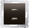 Ładowarka 2 x USB (moduł), 2.1 A, 5V DC, 230V, brąz mat Simon54