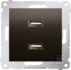 Ładowarka 2 x USB (moduł), 2.1 A, 5V DC, 230V, brąz mat Simon54
