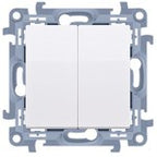 Łącznik schodowy podwójny bez piktogramu (moduł) 10AX, 250V~, zaciski śrubowe, stal inox, BASIC MODUŁ