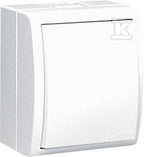 Łącznik krzyżowy bryzgoszczelny IP54, bez piktogramu 10AX, 250V~, zaciski śrubowe, biały, AQUARIUS