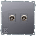 Gniazdo antenowe typu "F" podwójne (moduł), Basic moduł stal inox