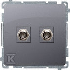 Gniazdo antenowe typu "F" podwójne (moduł), Basic moduł stal inox