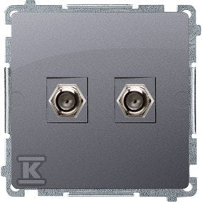 Gniazdo antenowe typu "F" podwójne (moduł), Basic moduł stal inox