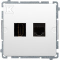 Gniazdo HDMI + RJ45 kat.6. (moduł), biały, BASIC MODUŁ
