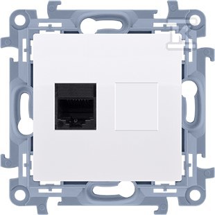 Gniazdo komputerowe pojedyncze RJ45 kategoria 5e (moduł), biały Simon10