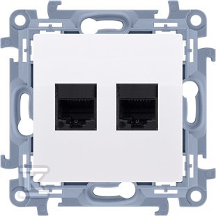 Gniazdo komputerowe podwójne RJ45 kategoria 5e (moduł), biały Simon10