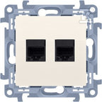 Gniazdo komputerowe podwójne RJ45 kategoria 5e (moduł, beż Simon10