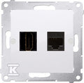 Gniazdo HDMI + RJ45 kat.6. (moduł), biały, SIMON54