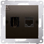 Gniazdo HDMI + RJ45 kat.6. (moduł), brąz mat, SIMON54