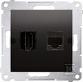 Gniazdo HDMI + RJ45 kat.6. (moduł), antracyt, SIMON54